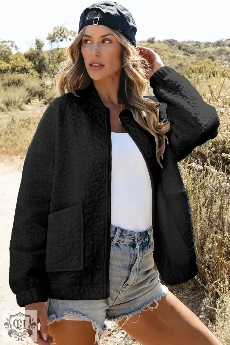 Jungle Green Floral Quilted Jacket