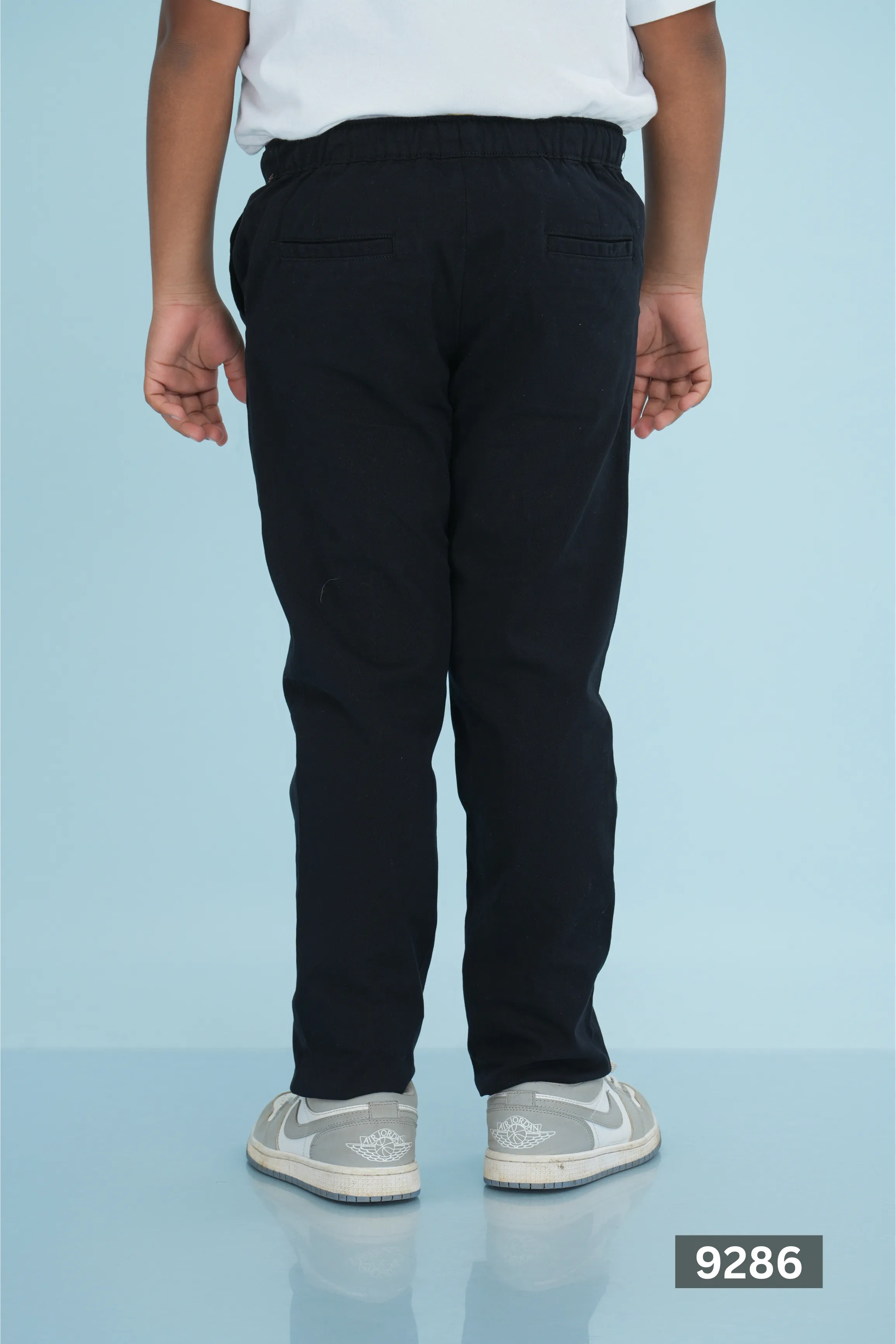 JUNIOR REGULAR LINEN COTTON PANT -BLACK