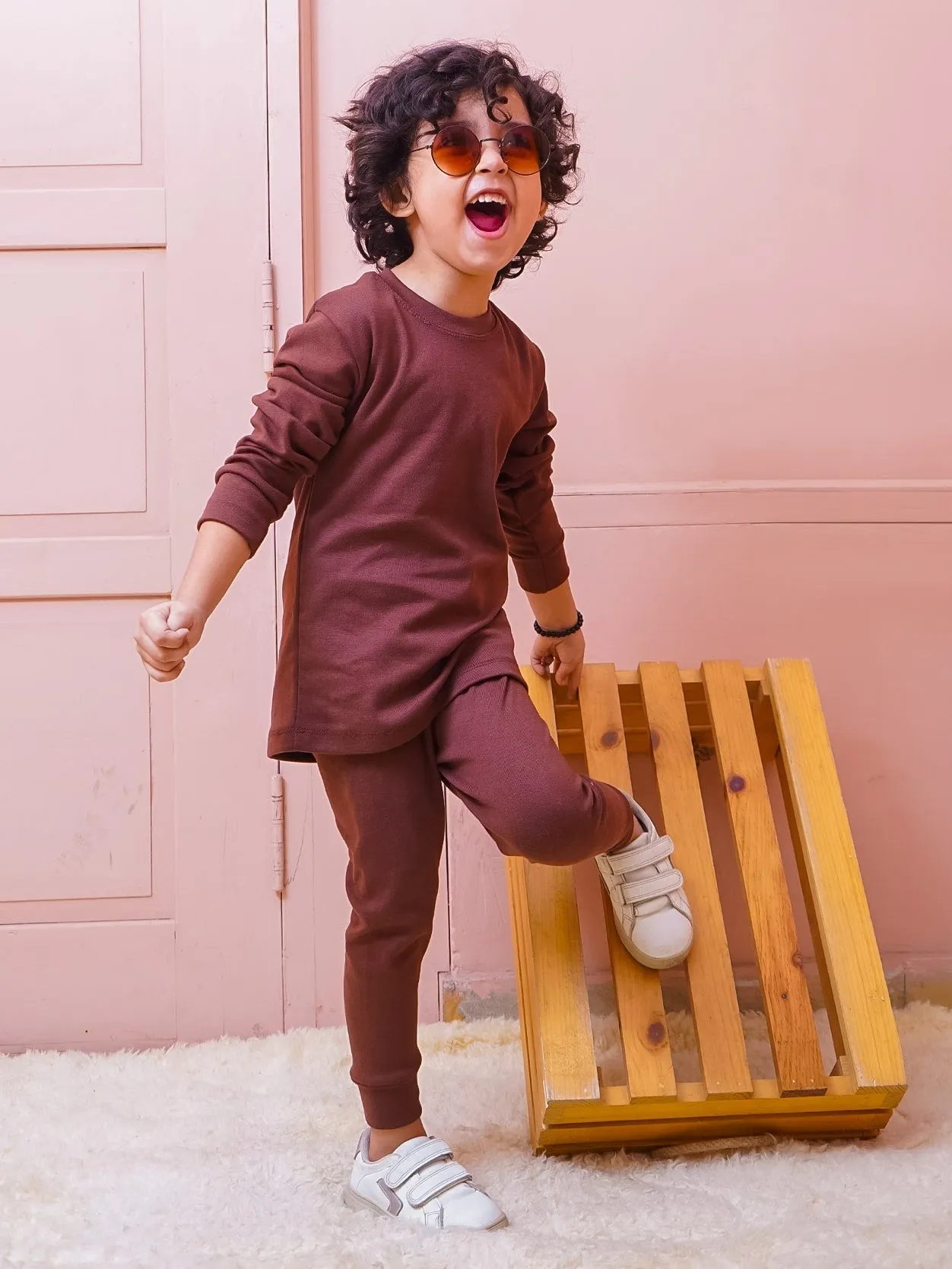 Kids Rib Innerwear Maroon Sw - Sunshine