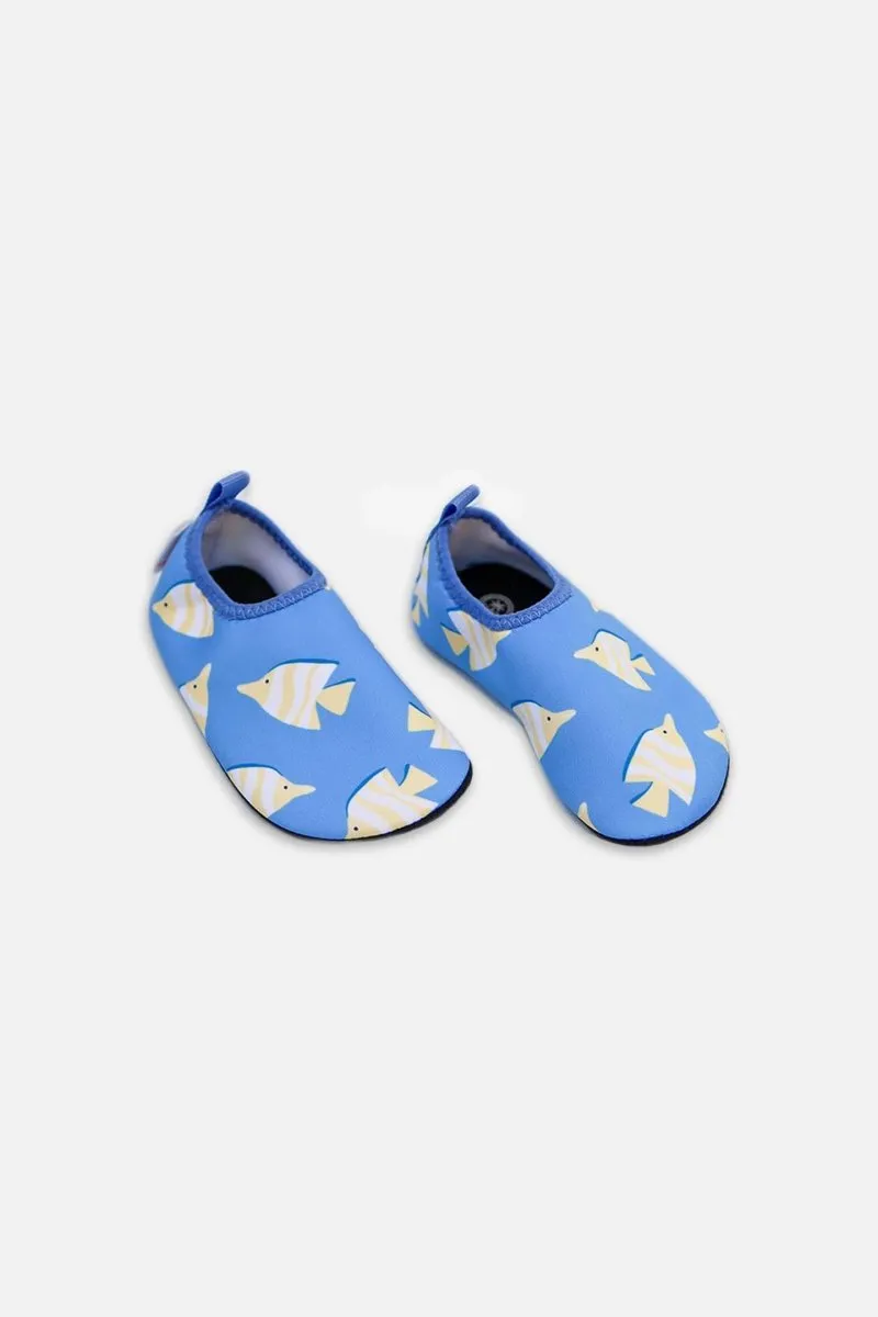 Kids Swimshoes - Yellow Fish BLUE
