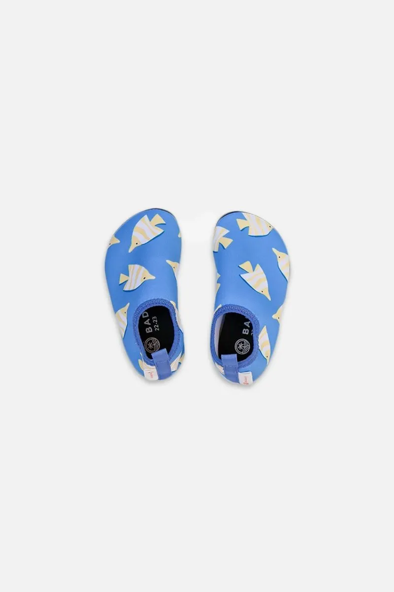 Kids Swimshoes - Yellow Fish BLUE