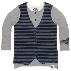 Layered Henley Vest Shirt by: Mini Shatsu