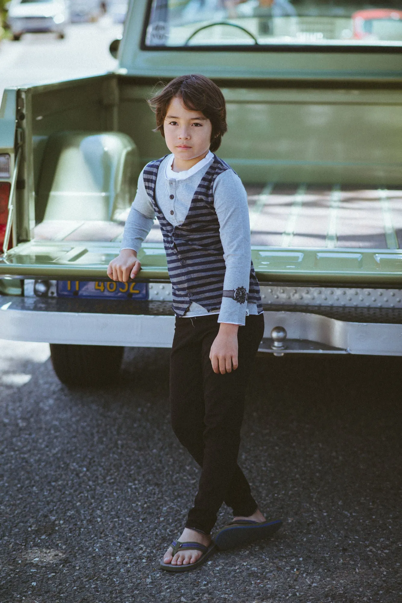 Layered Henley Vest Shirt by: Mini Shatsu