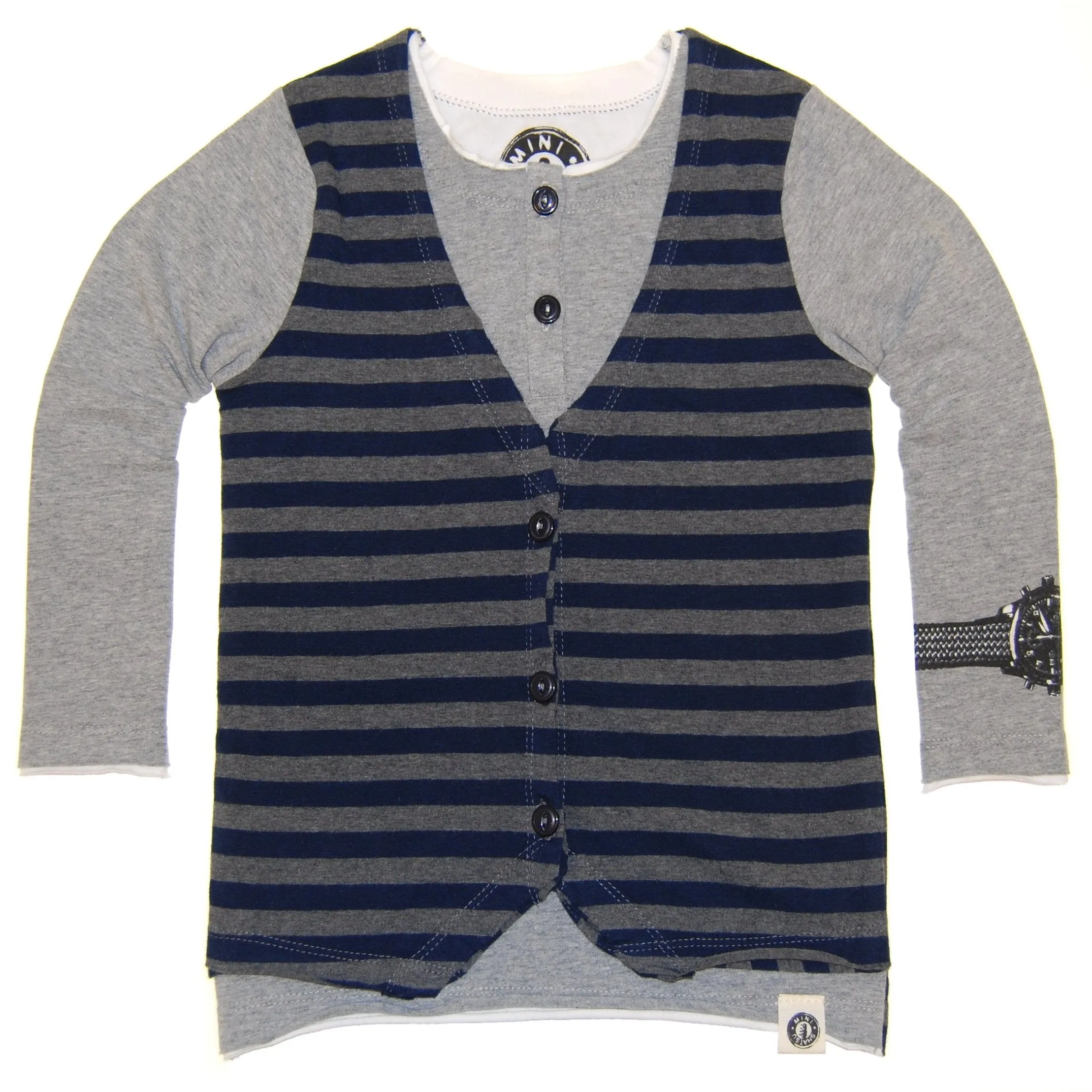 Layered Henley Vest Shirt by: Mini Shatsu