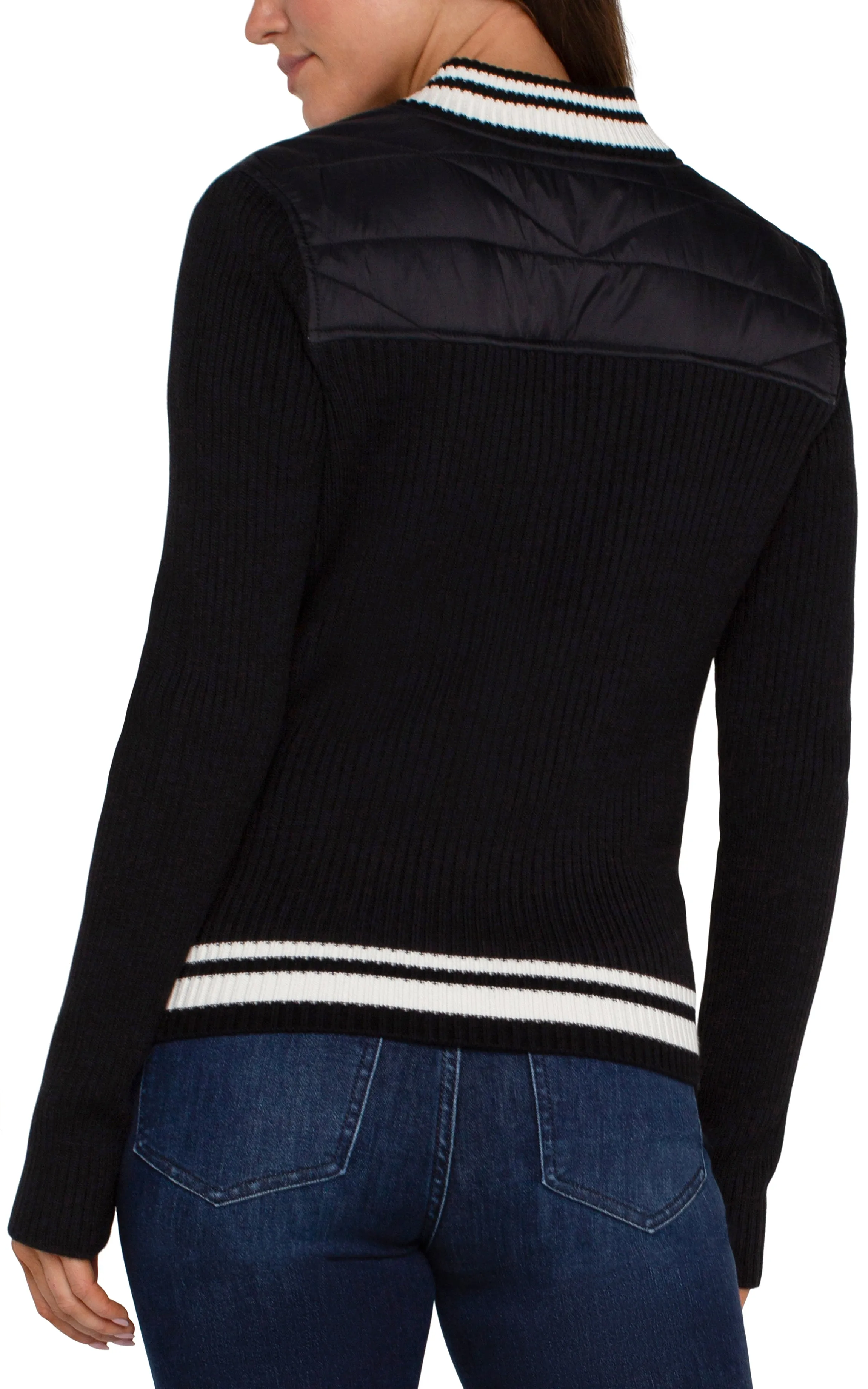 Liverpool - Black Quilted Front Jacket