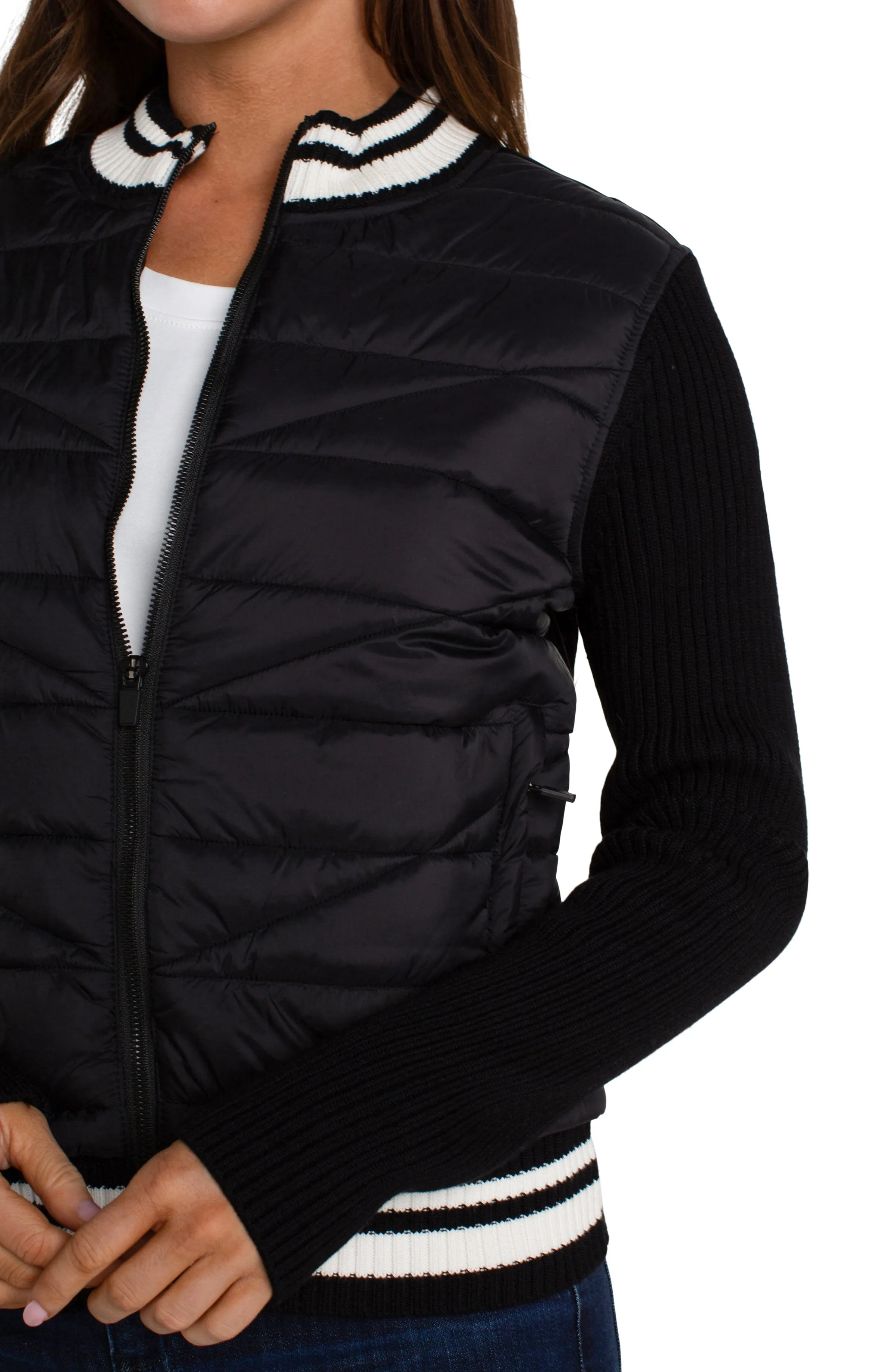 Liverpool - Black Quilted Front Jacket
