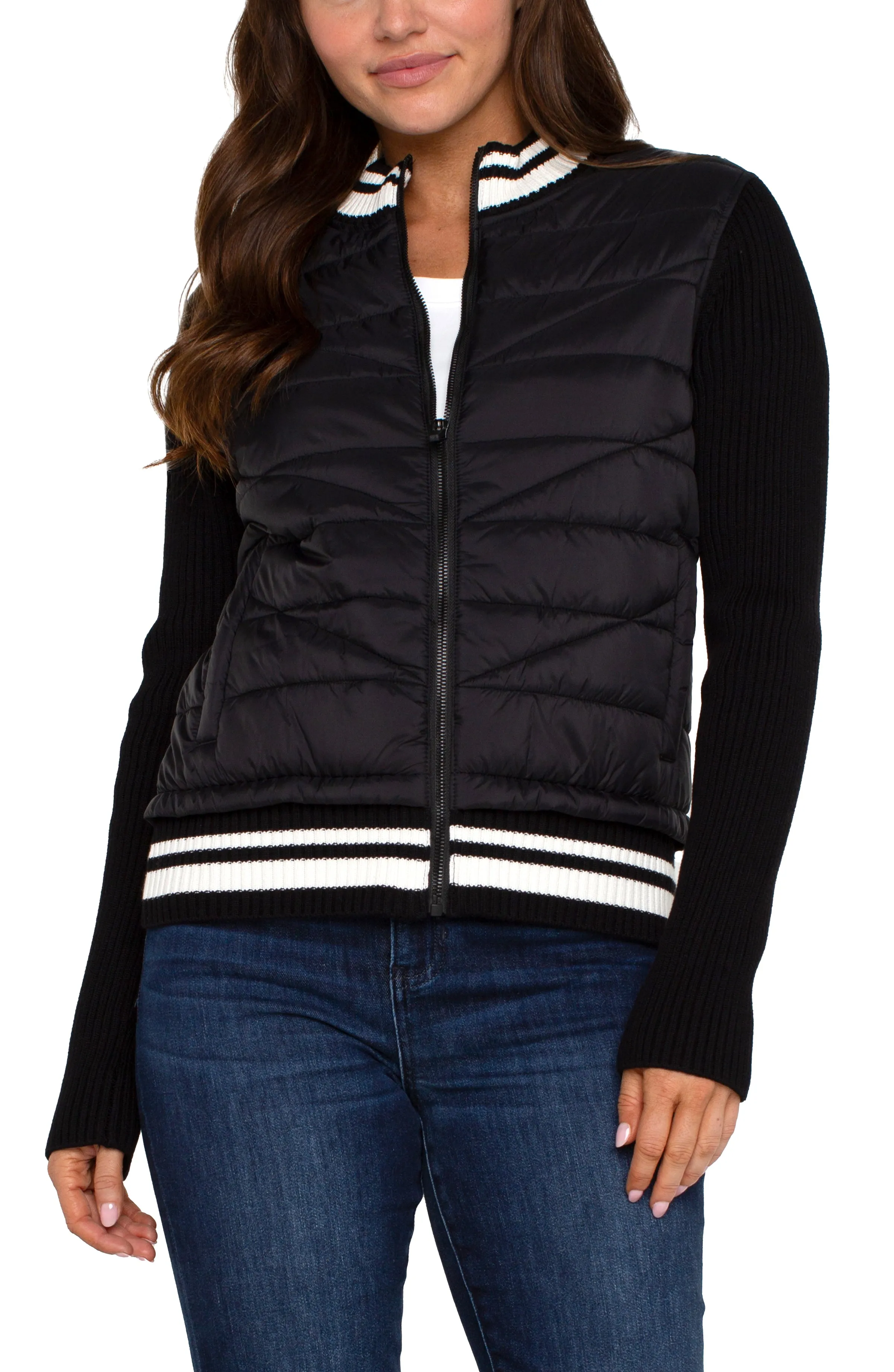 Liverpool - Black Quilted Front Jacket