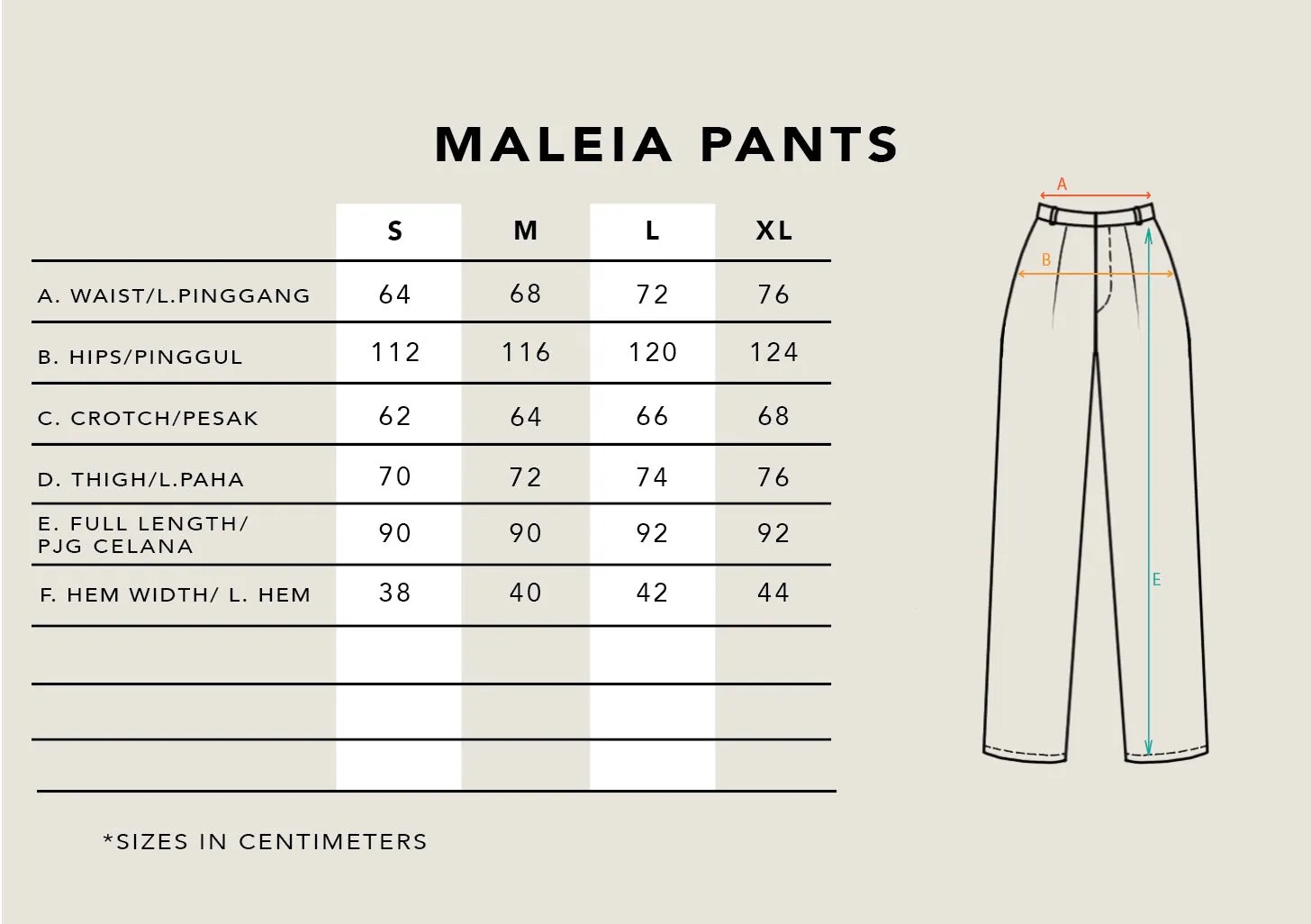 MALEIA PANTS PLAIN COOPER