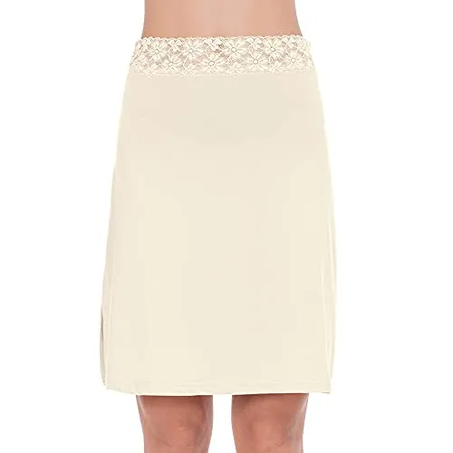 MANCYFIT Half Slips for Women Underskirt Short Mini Skirt with Floral Lace Waistband