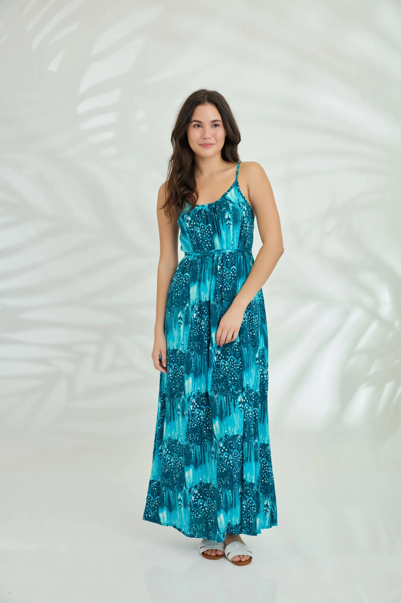 Maxi with belt - Dove Blue