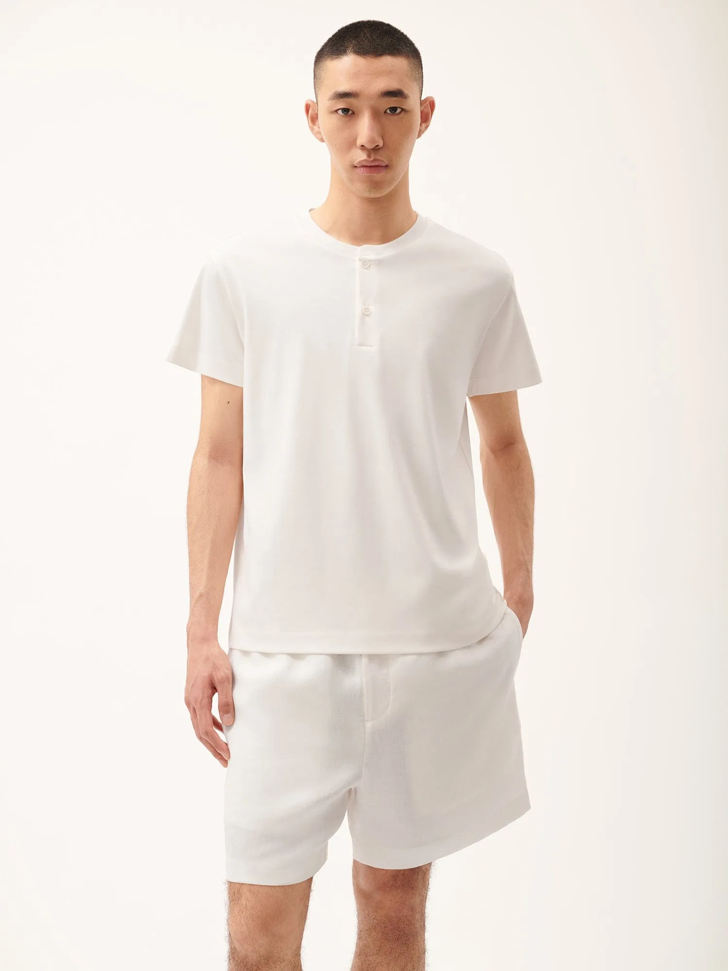 Mens DNA Henley T-Shirt—off-white