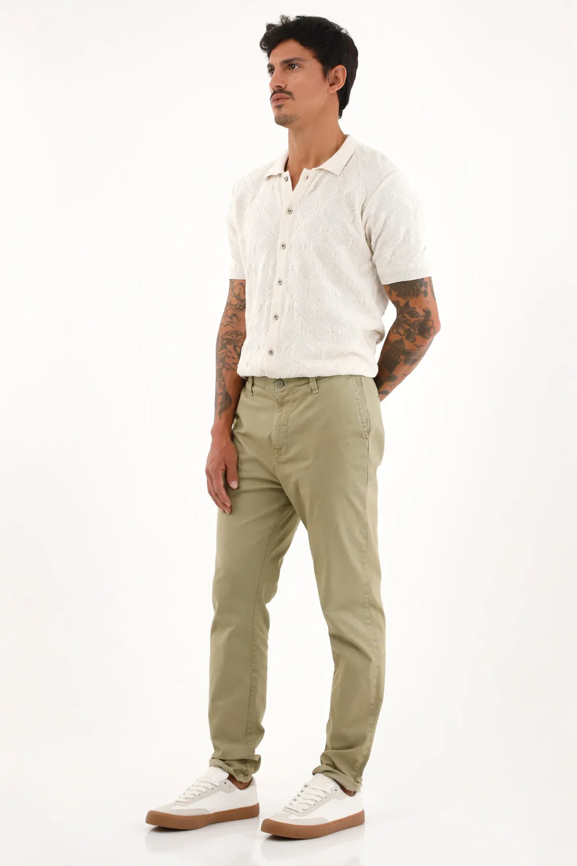 Men's green chino pants