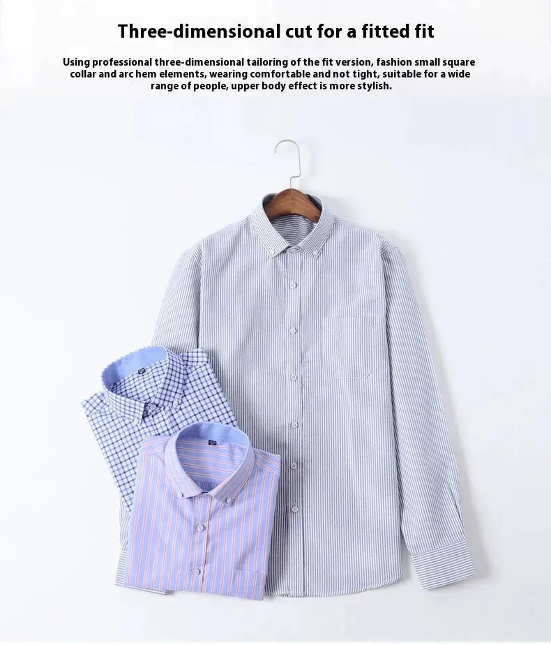 Men's Purified Cotton Long Sleeve Shirt Anti-wrinkle Heartless Slim Fit