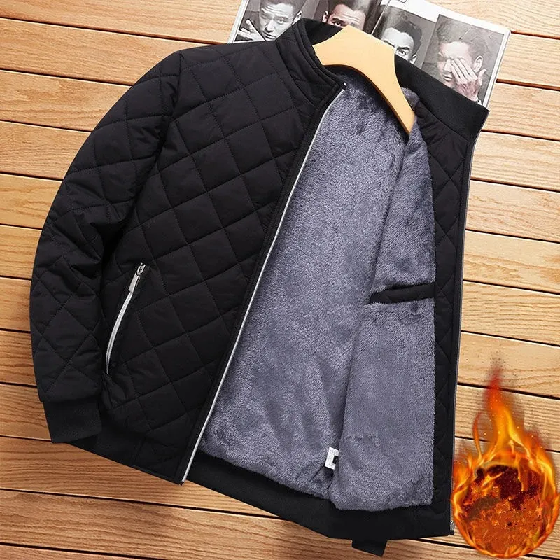 Men's quilted transition jacket - With fleece lining, Warm, With zip