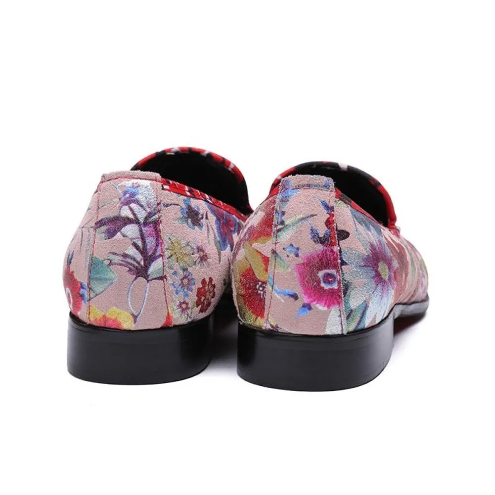 Mens Slip on Printed Oxfords with Decoration