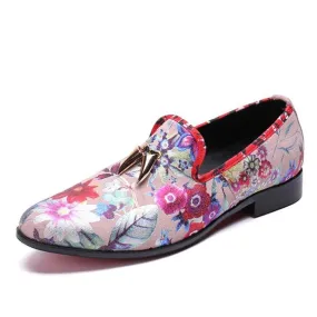 Mens Slip on Printed Oxfords with Decoration