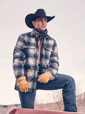 Men’s Wrangler Quilt Lined Flannel Shirt Jacket in Tannin