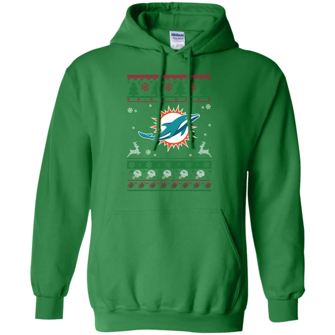 Miami Dolphins Logo Football Teams Ugly Christmas Sweater Men Pullover Hoodie