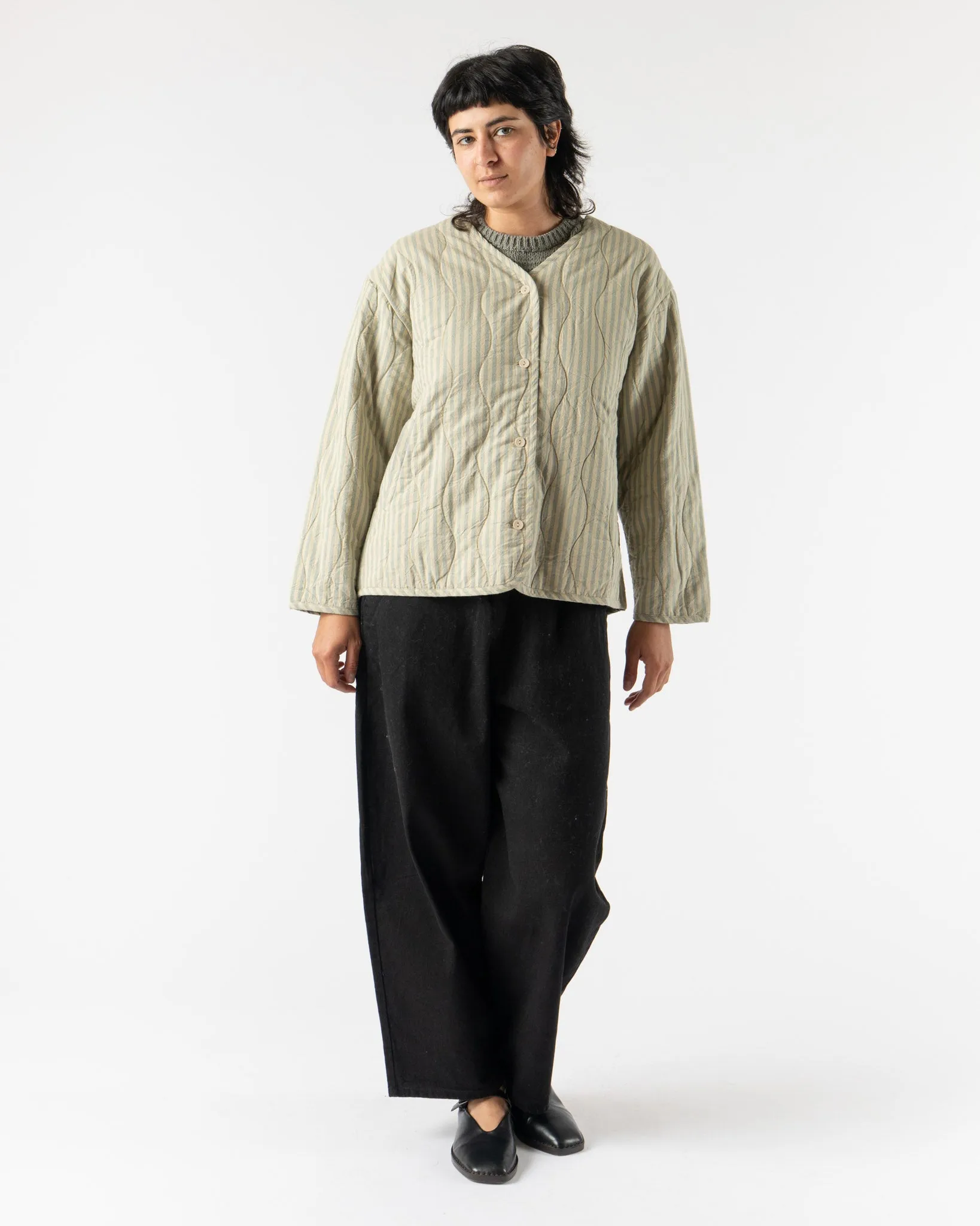 Micaela Greg Quilted Liner in Muted Stripe