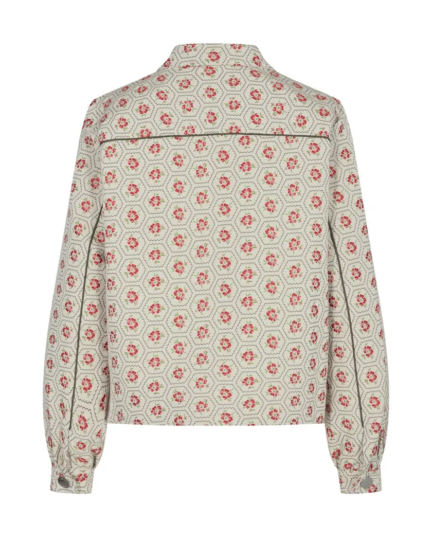 MOS MOSH Saige Quili Jacket, Floral Print, Ecru