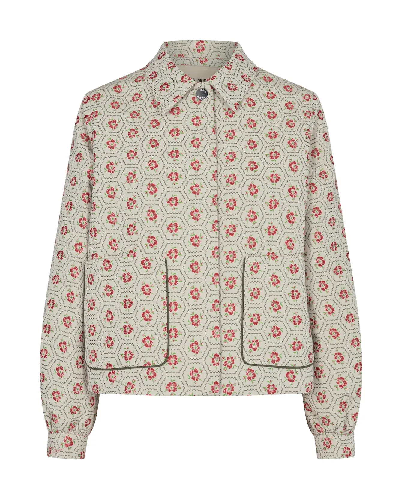 MOS MOSH Saige Quili Jacket, Floral Print, Ecru