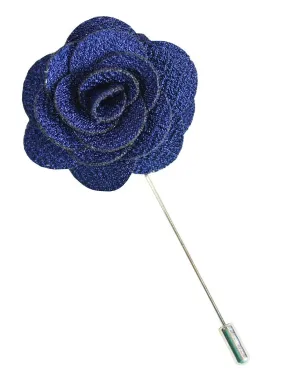 Navy Blue Lapel Flower