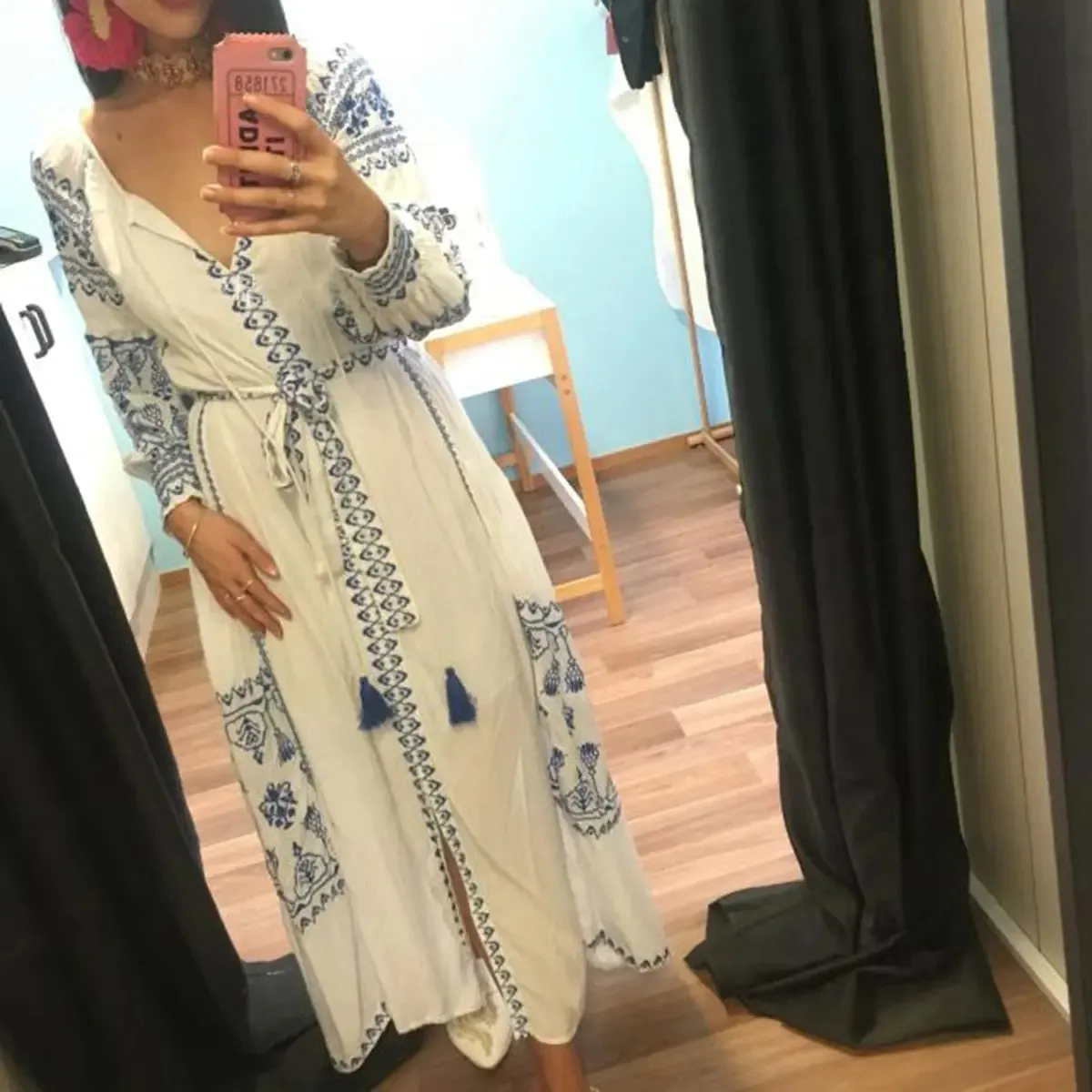 NUBU Embroidery Beach Dress