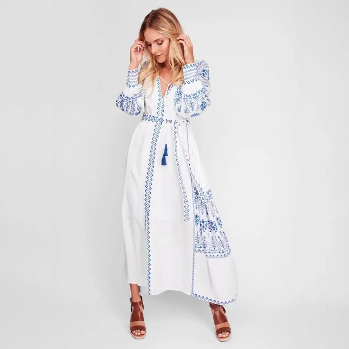 NUBU Embroidery Beach Dress
