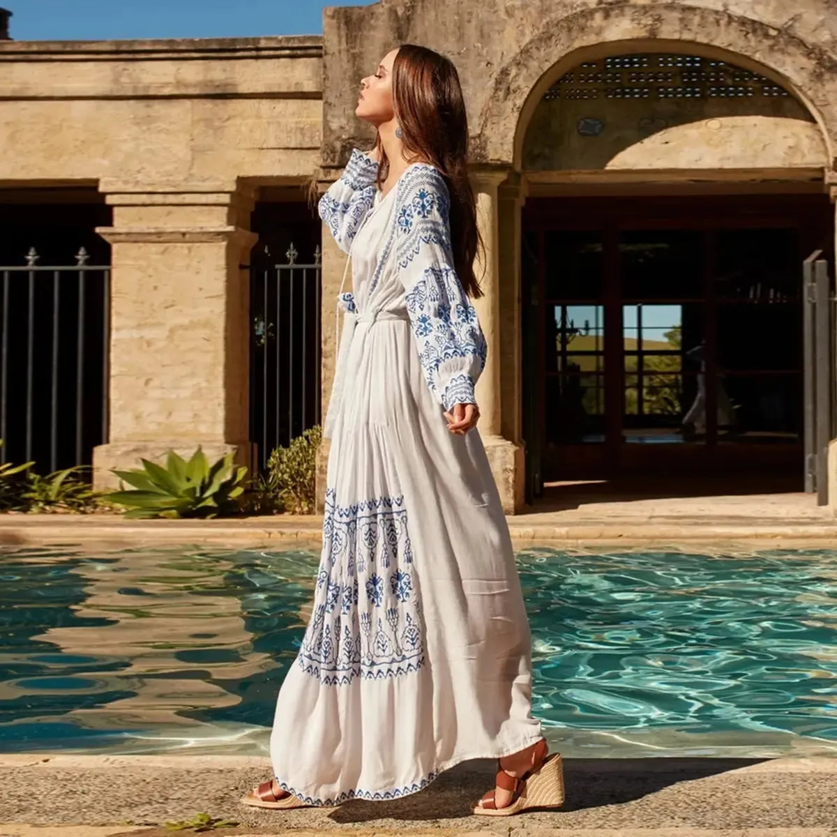 NUBU Embroidery Beach Dress