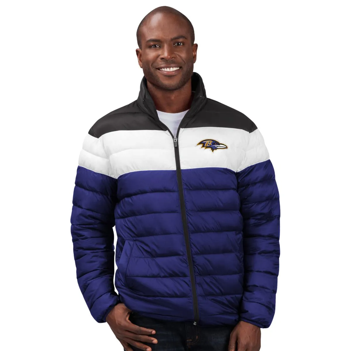 Officially Licensed NFL Men's Cold Front Quilted Puffer Jacket by Glll