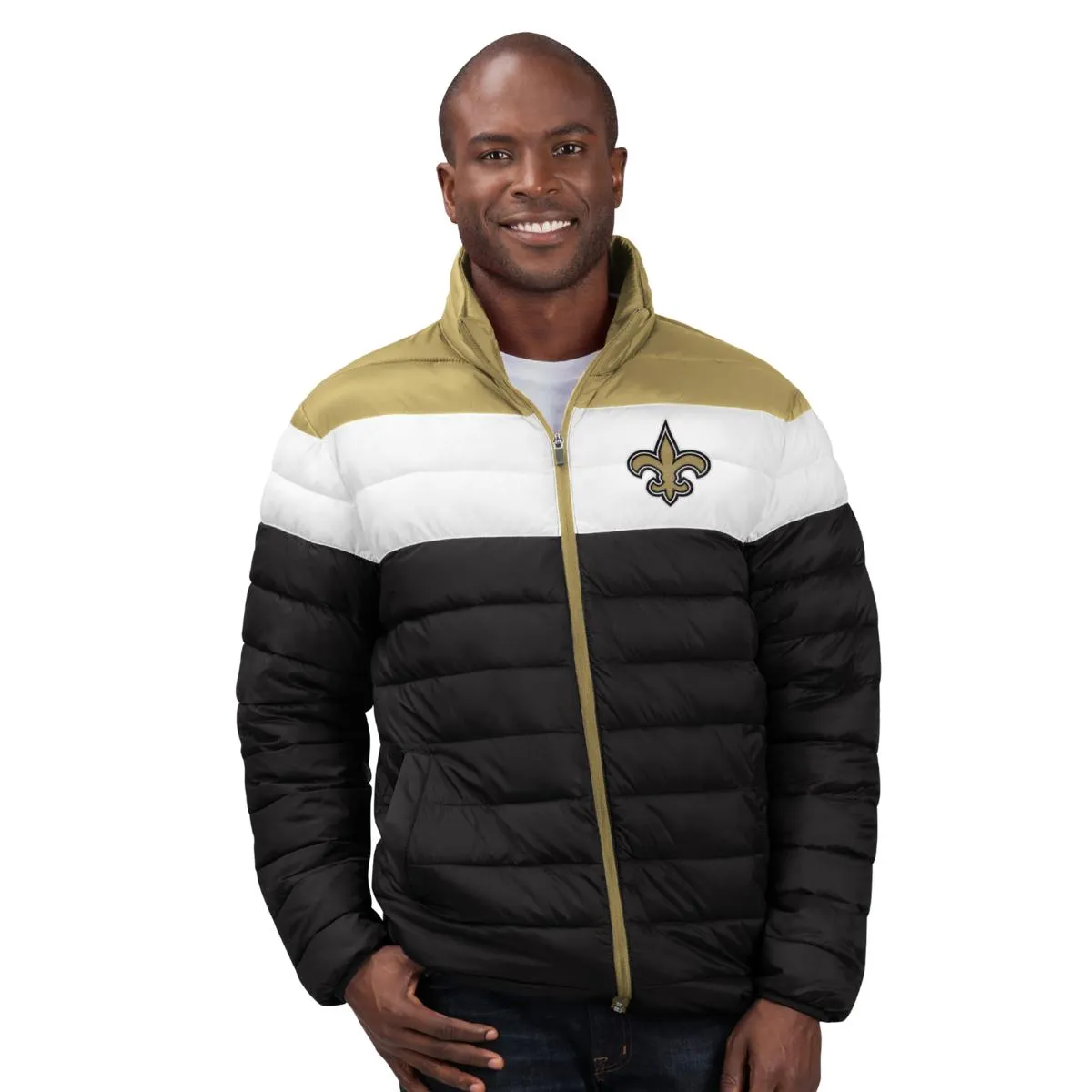Officially Licensed NFL Men's Cold Front Quilted Puffer Jacket by Glll