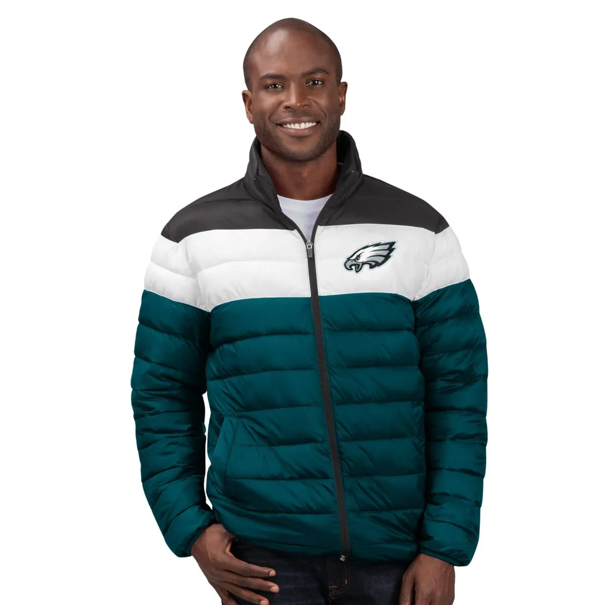 Officially Licensed NFL Men's Cold Front Quilted Puffer Jacket by Glll