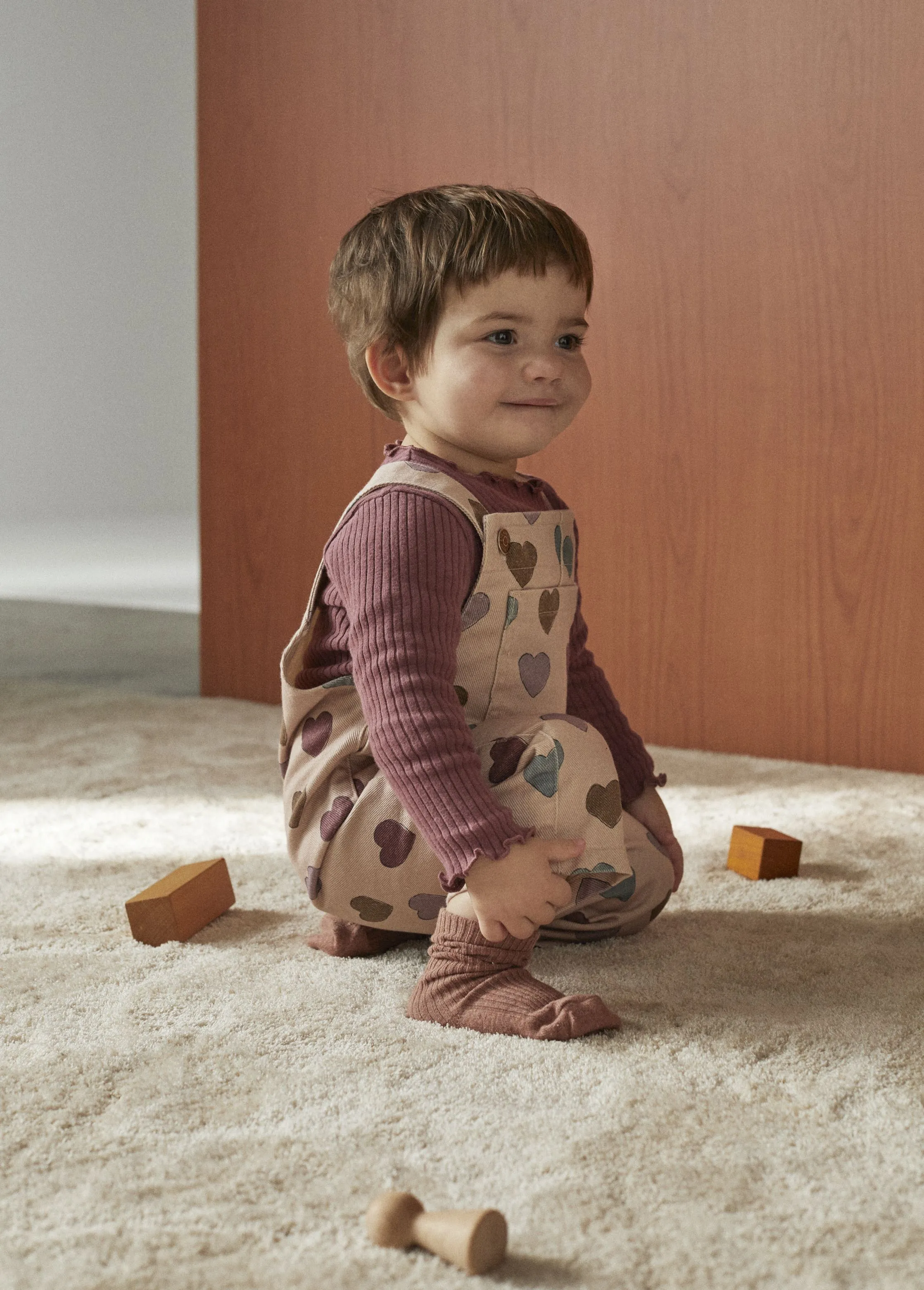 Overall Baby Elaine Heart Print