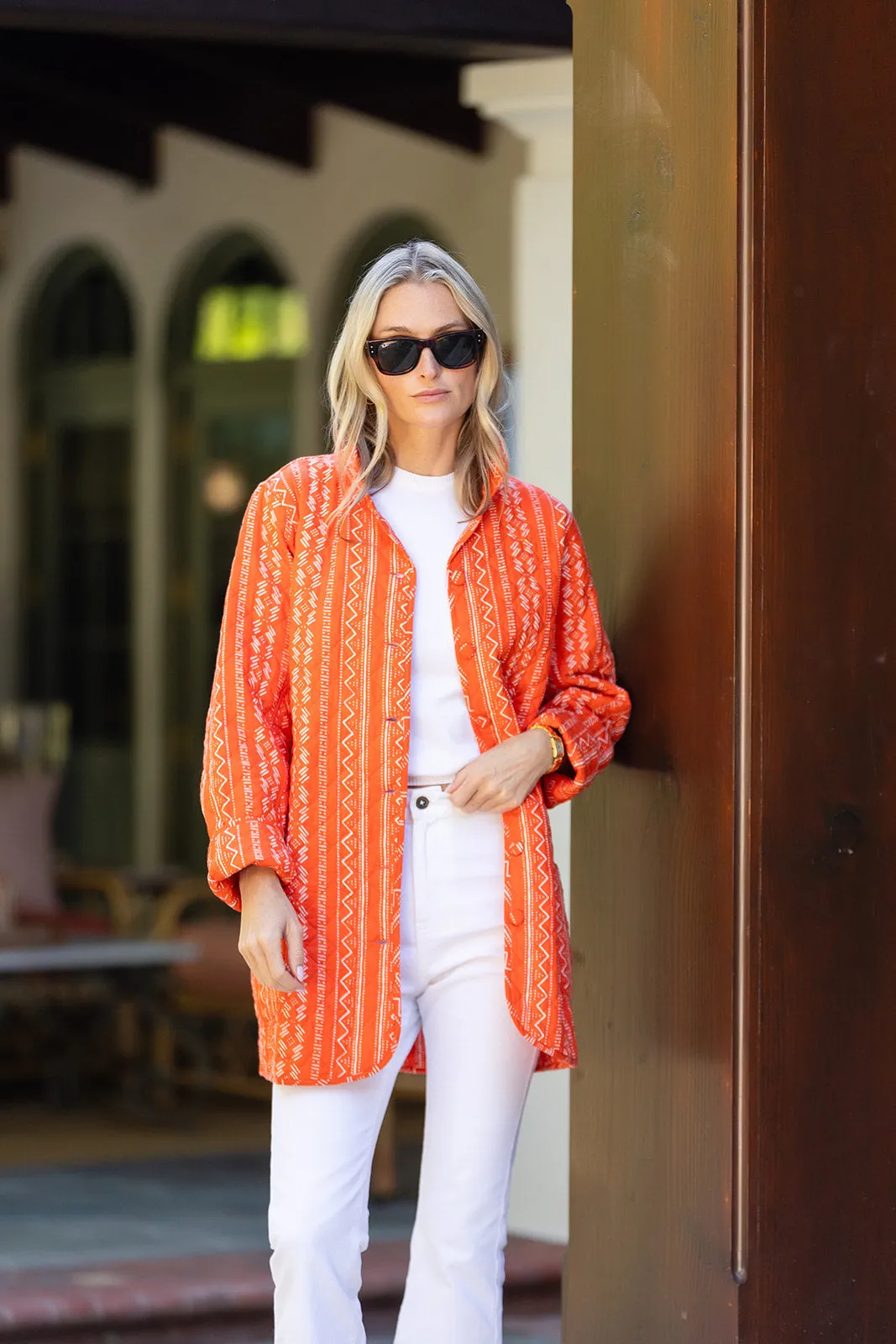 Oversized Dakota - Tangerine Zig Zag