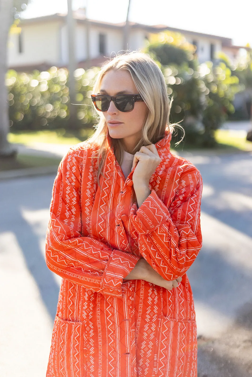 Oversized Dakota - Tangerine Zig Zag