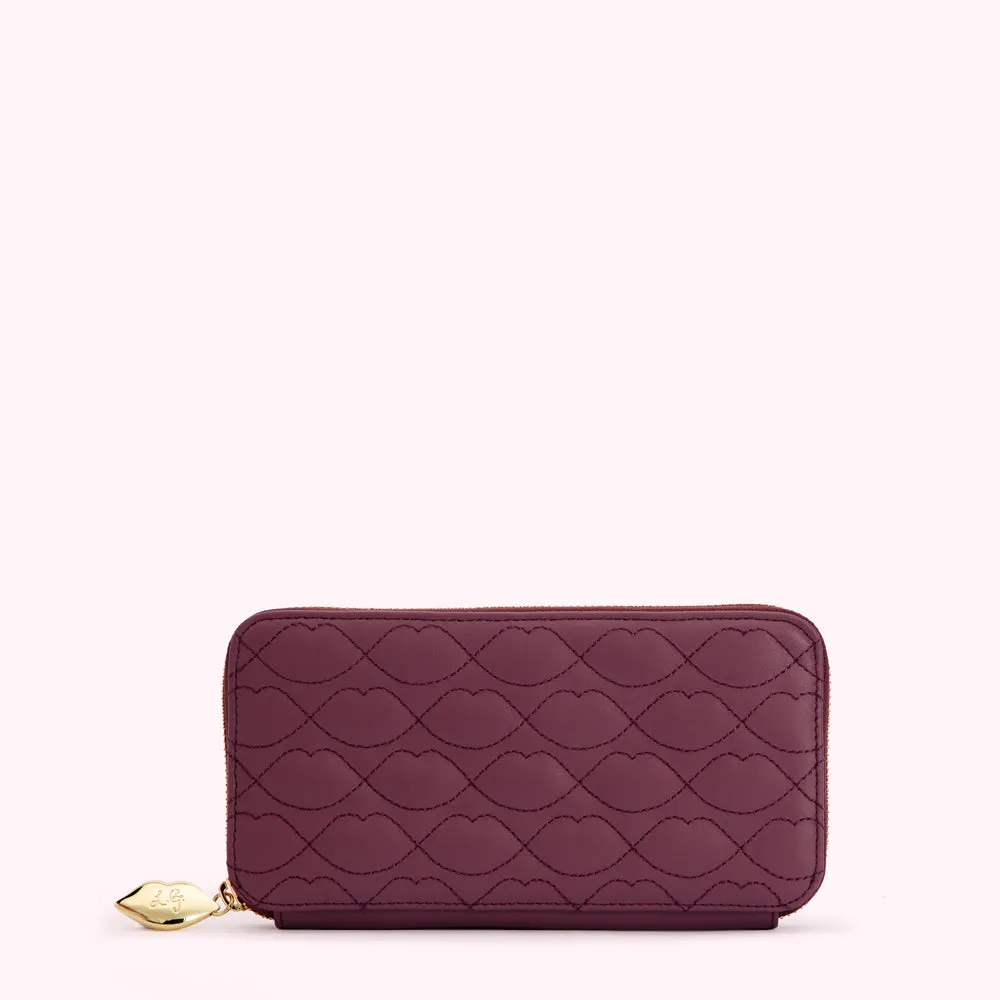 PEONY LIP QUILTED LEATHER TANSY WALLET