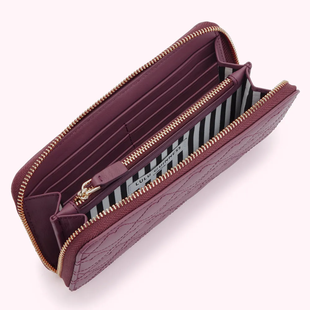 PEONY LIP QUILTED LEATHER TANSY WALLET