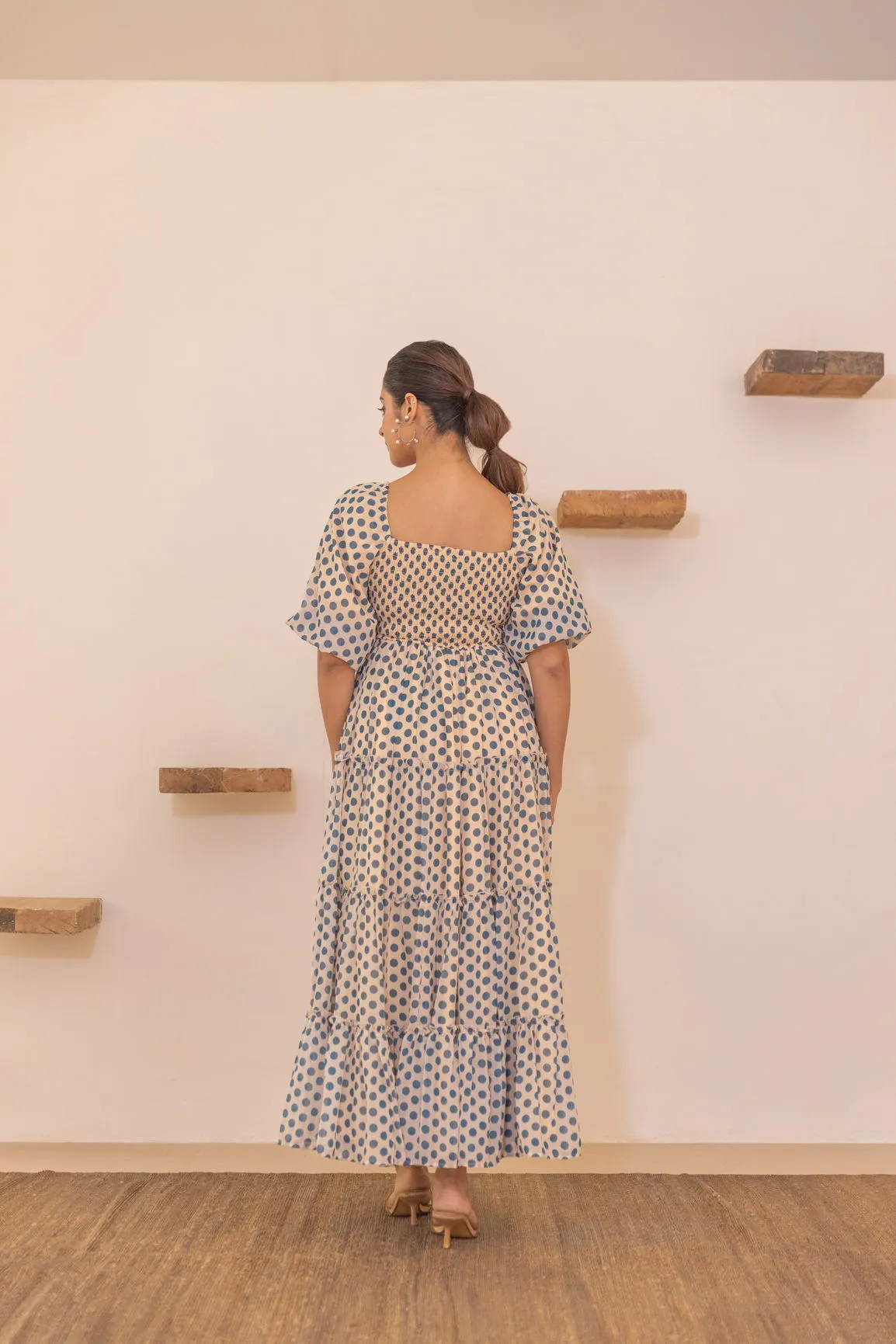 POLKA SMOCKED MAXI