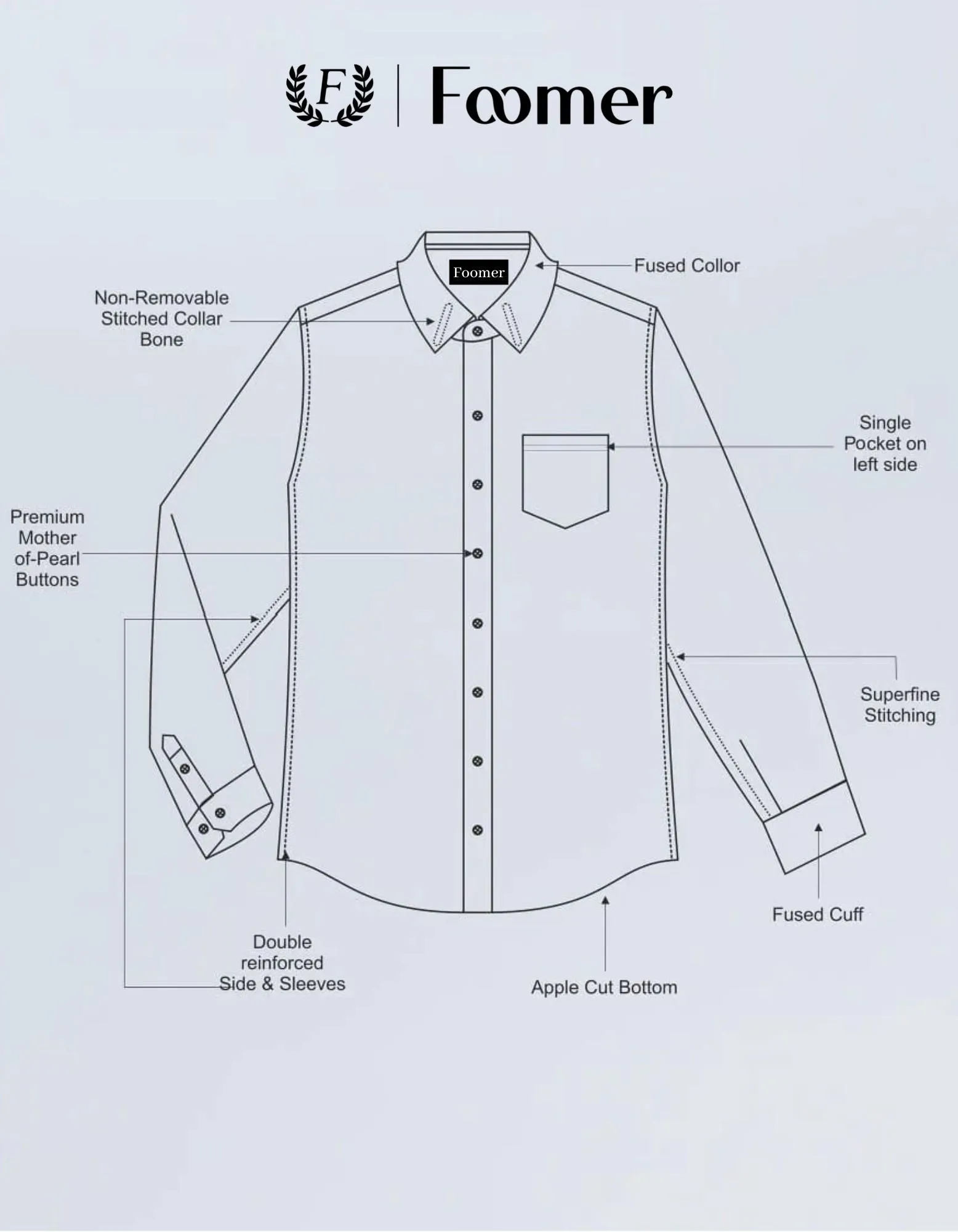Powder Blue Cut n Sew Cotton Shirt