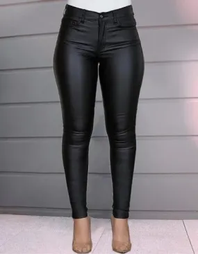 PU Leather Skinny Pants