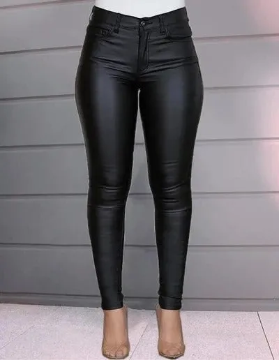 PU Leather Skinny Pants
