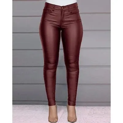 PU Leather Skinny Pants