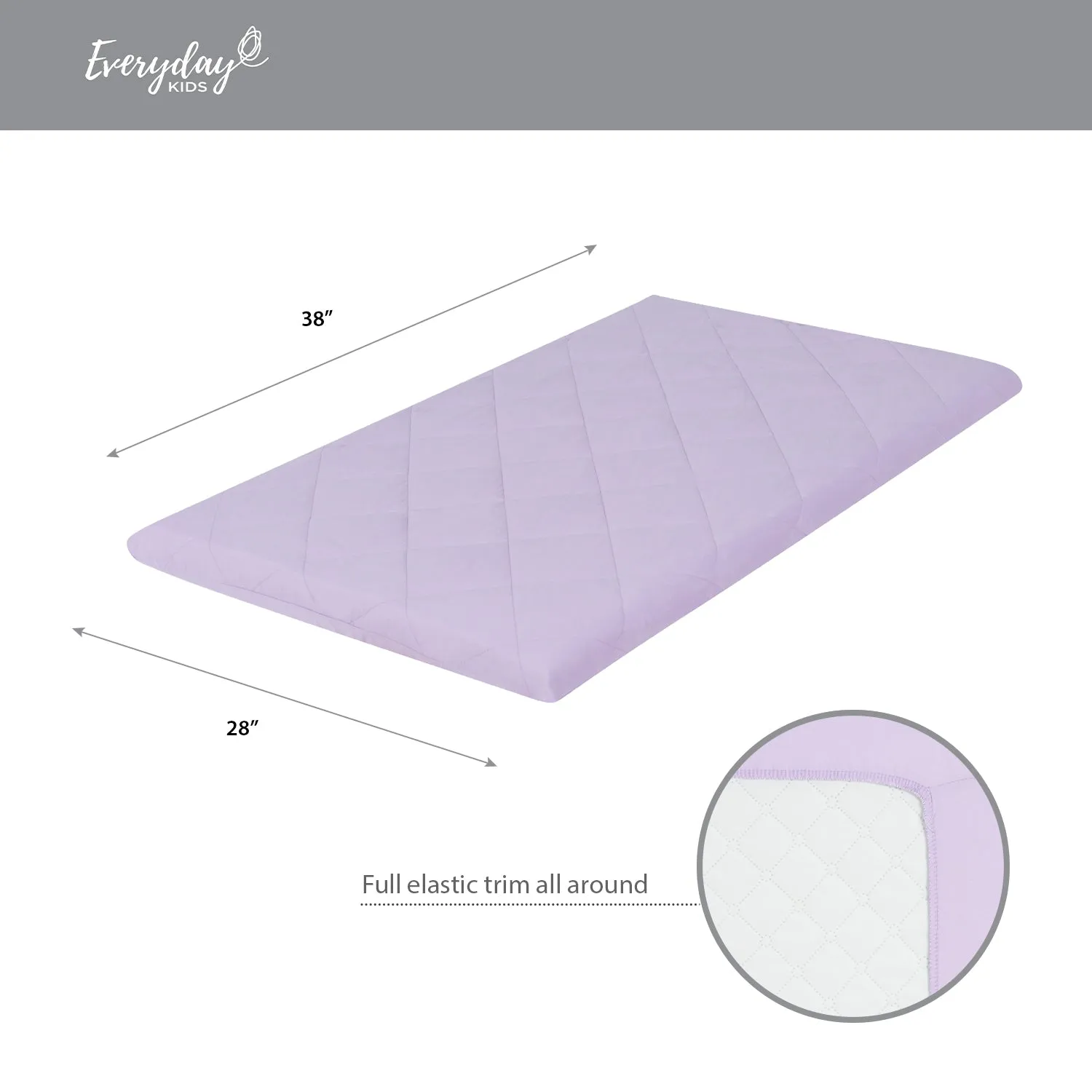 Purple Quilted Portable Crib/Playard Sheet