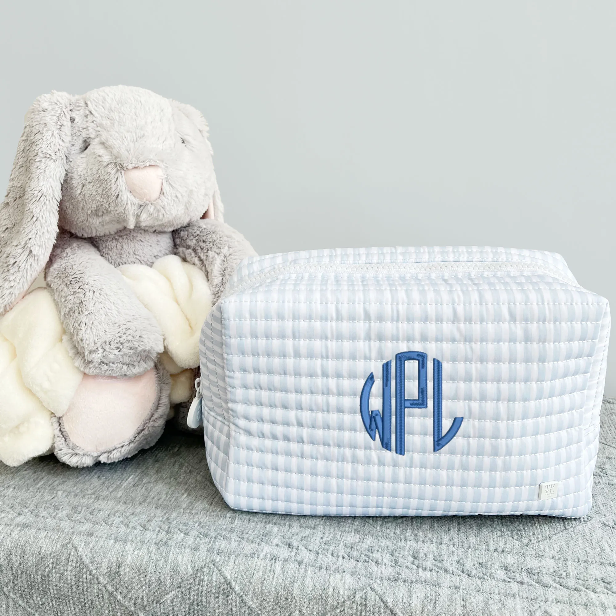 Quilted Everyday Children's Blue Stripe Travel Pouch