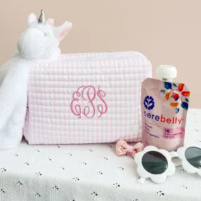 Quilted Everyday Children's Pink Stripe Travel Pouch