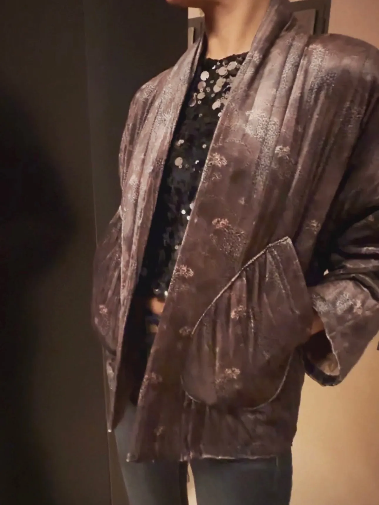 QUILTED JACKET WITH PRINT - BROWN ANIMAL