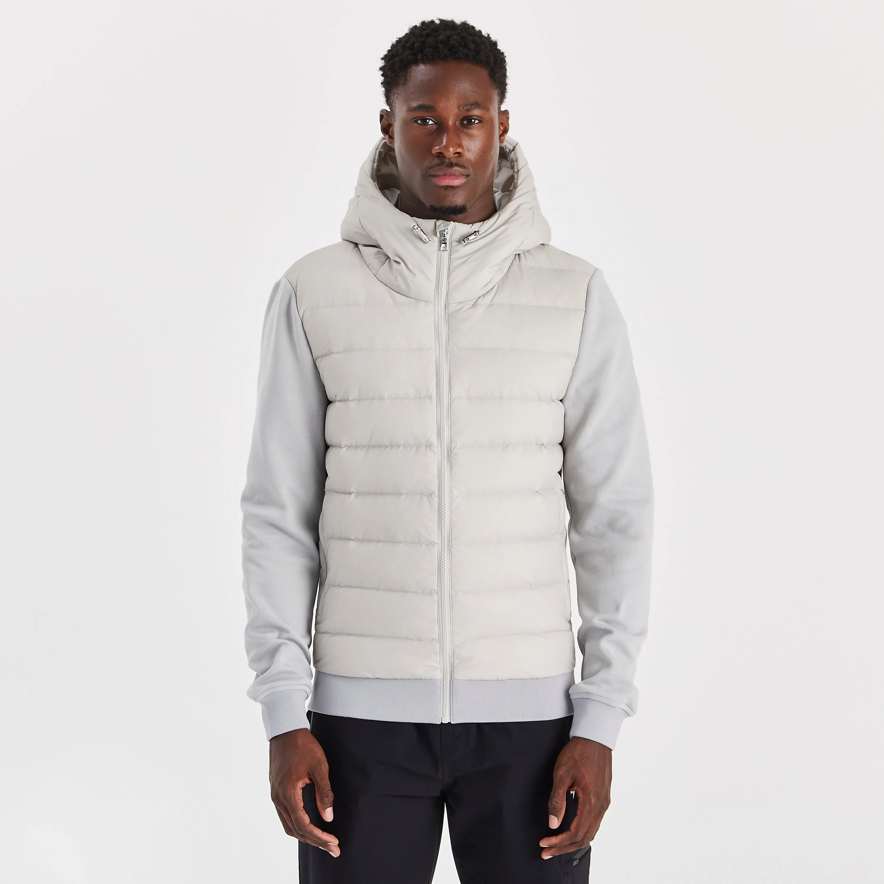 QUILTED PANEL JACKET GREY
