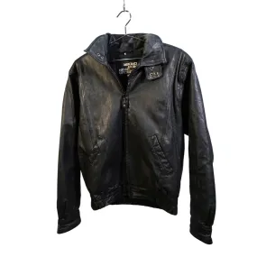 "Retail" New Order Quilted-Lined Full Zip Leather Bomber Jacket Black M Men's