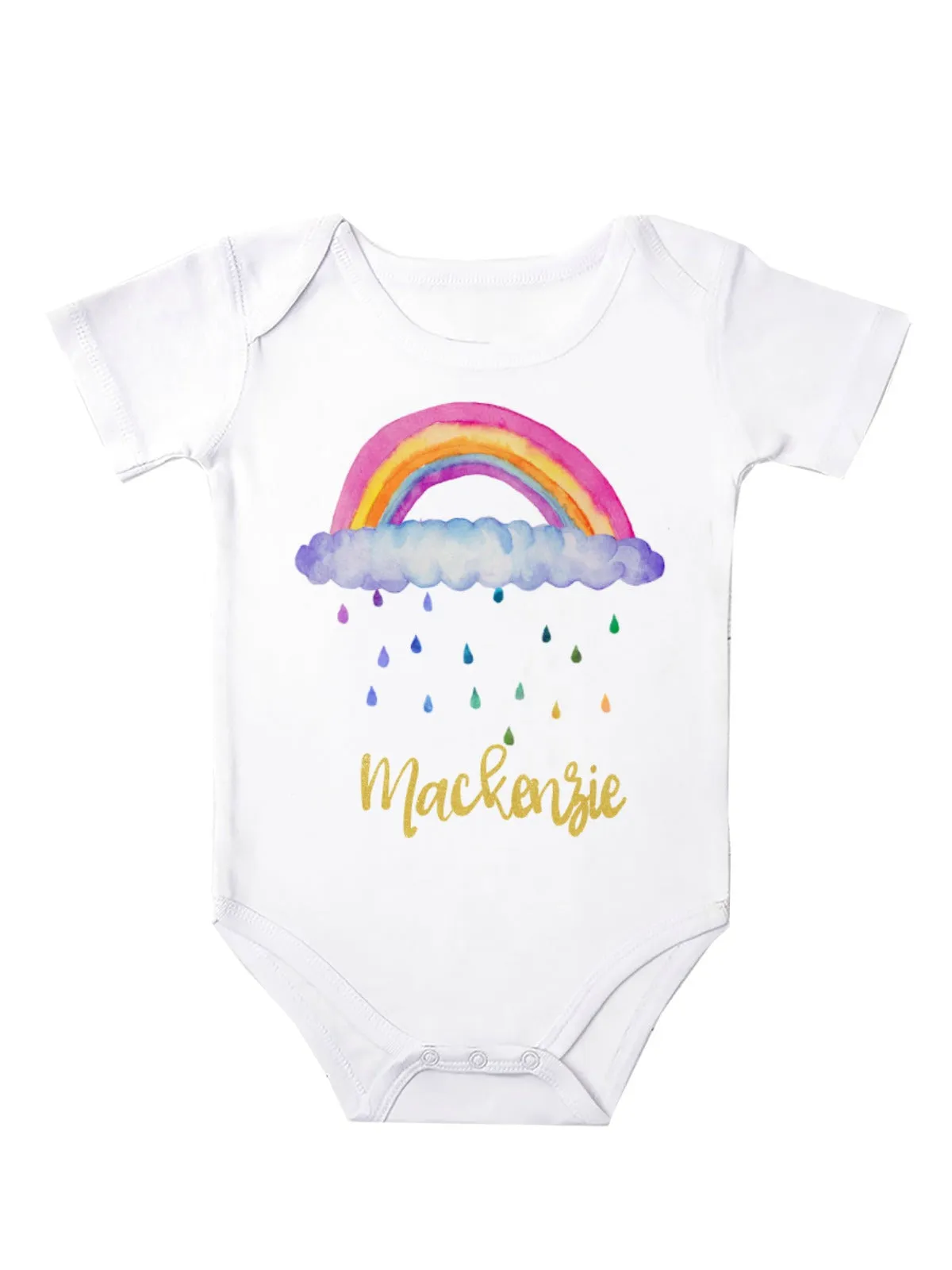 Rainy Rainbow Cloud Personalized Bodysuit