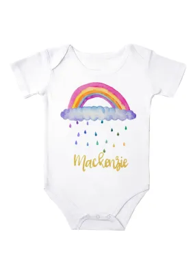 Rainy Rainbow Cloud Personalized Bodysuit